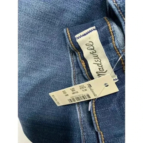 Madewell 10" High-Rise Skinny Jeans Danny Wash Sz 36 Taller NEW.  182 - Picture 5 of 5